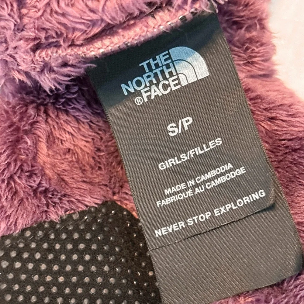 The North Face Maroon Fleece Gloves Kids Small
